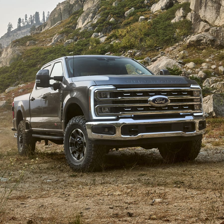 Front view of a black Ford F-250