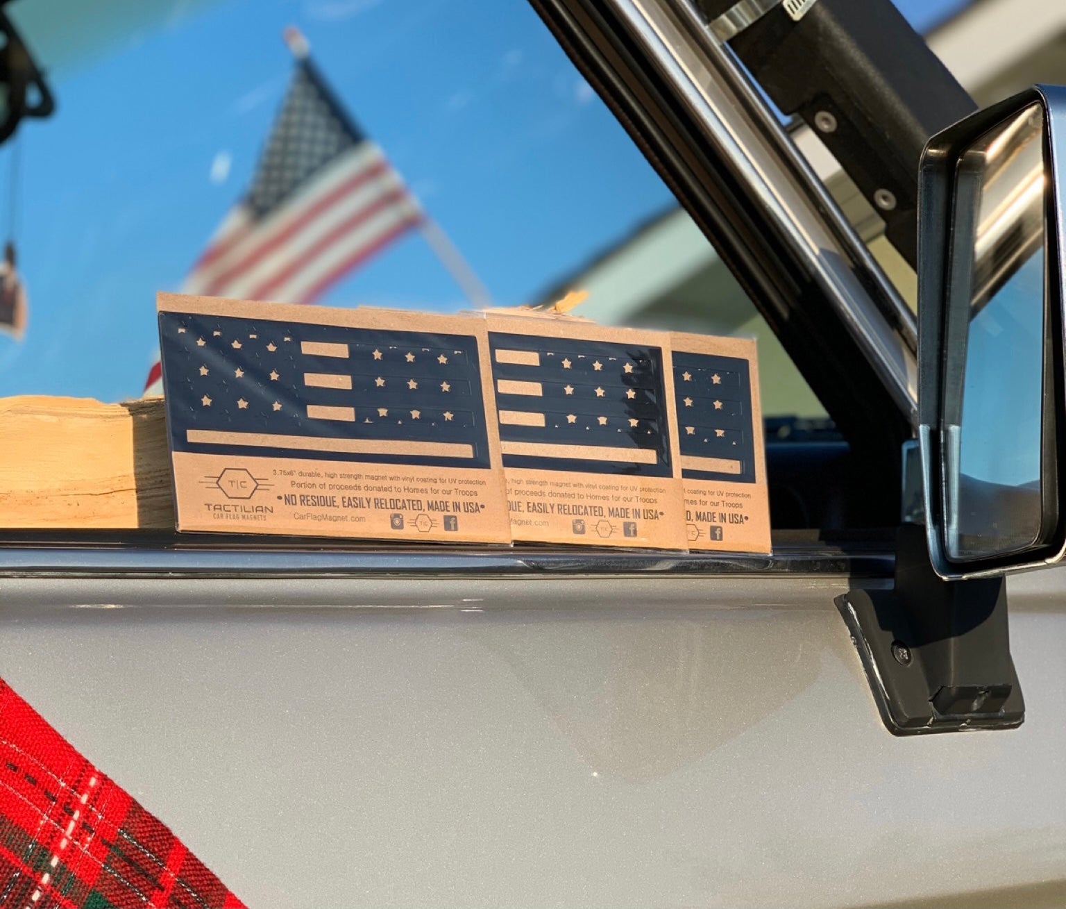 American Flag Vehicle Magnets - Black (Best-Seller)